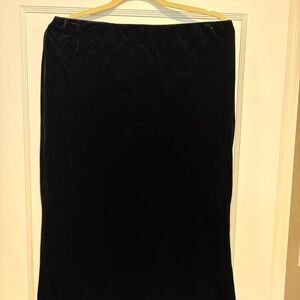 Anthropologie Black Velvet Skirt size L